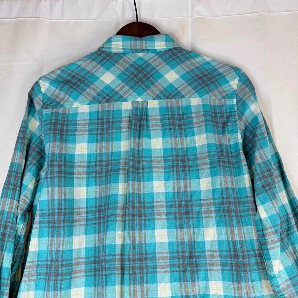 J CREW Women’s Size 8 Shirt Top Blouse Plaid Button Down Cotton Stretch
